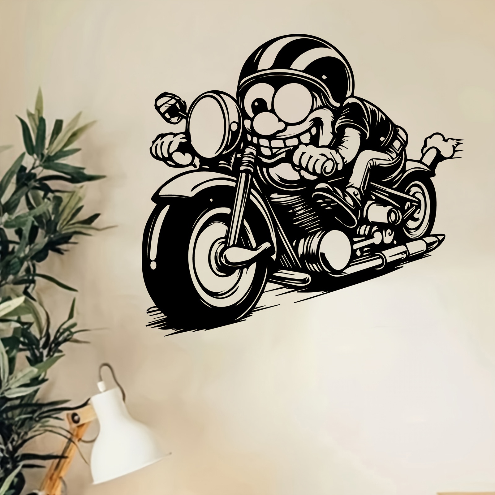 Industrial Laser Brands - Marken-2D-Flachbild „Motorradfahrer“ aus Metall, lasergeschnittene dynamische
